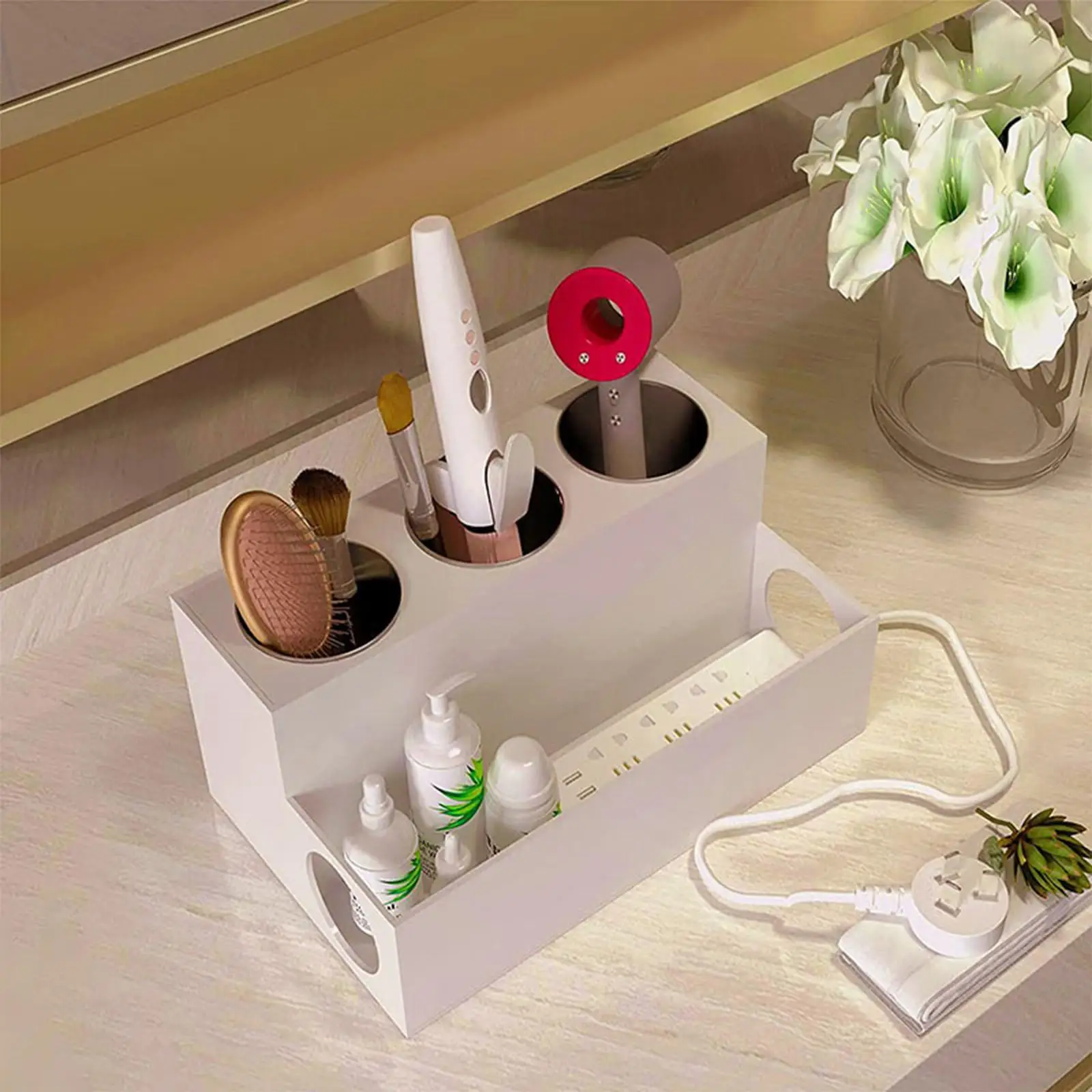 Countertop Minimalist Hair Blow Dryer Holder for Vanity Kitchen Curling Iron - view 3