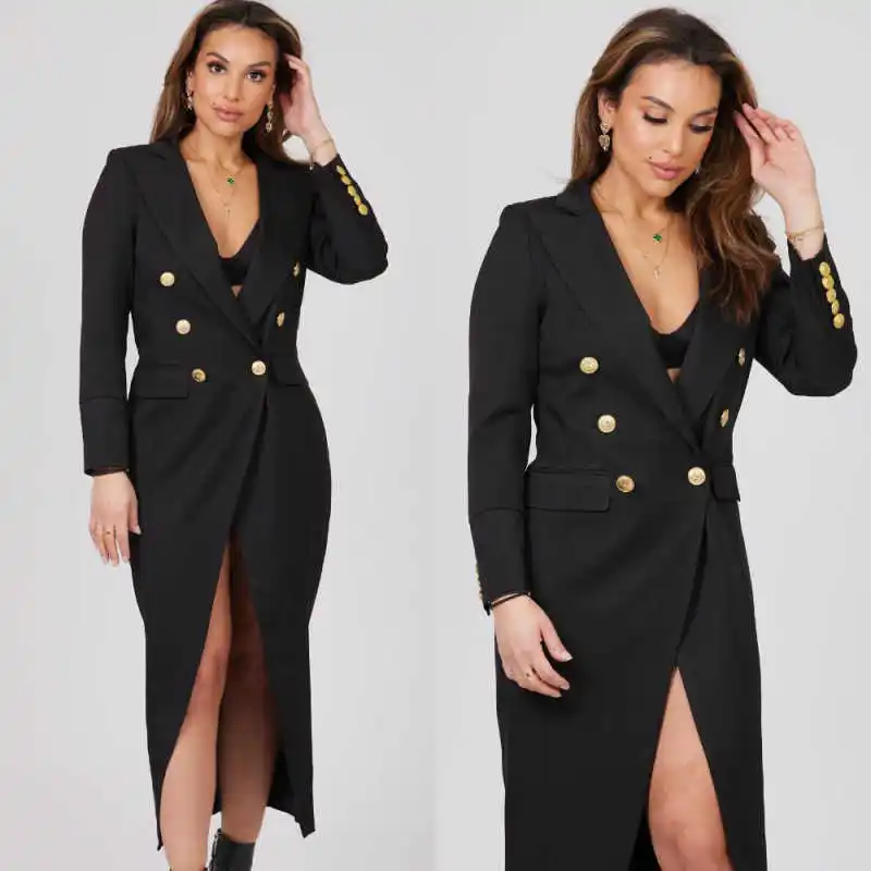 Customized Fashion Long Jacket For Women One Piece Formal Long Sleeve Weddding Wear Prom Birthday Party Outfits