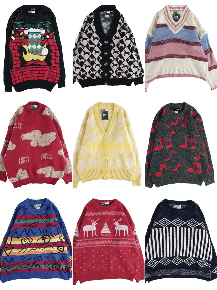 

Винтажный свободный шерстяной свитер Bold Color Blo Polka Dot Fair Isle Pattern Осень Зима Faion Commute round Ne Long ...