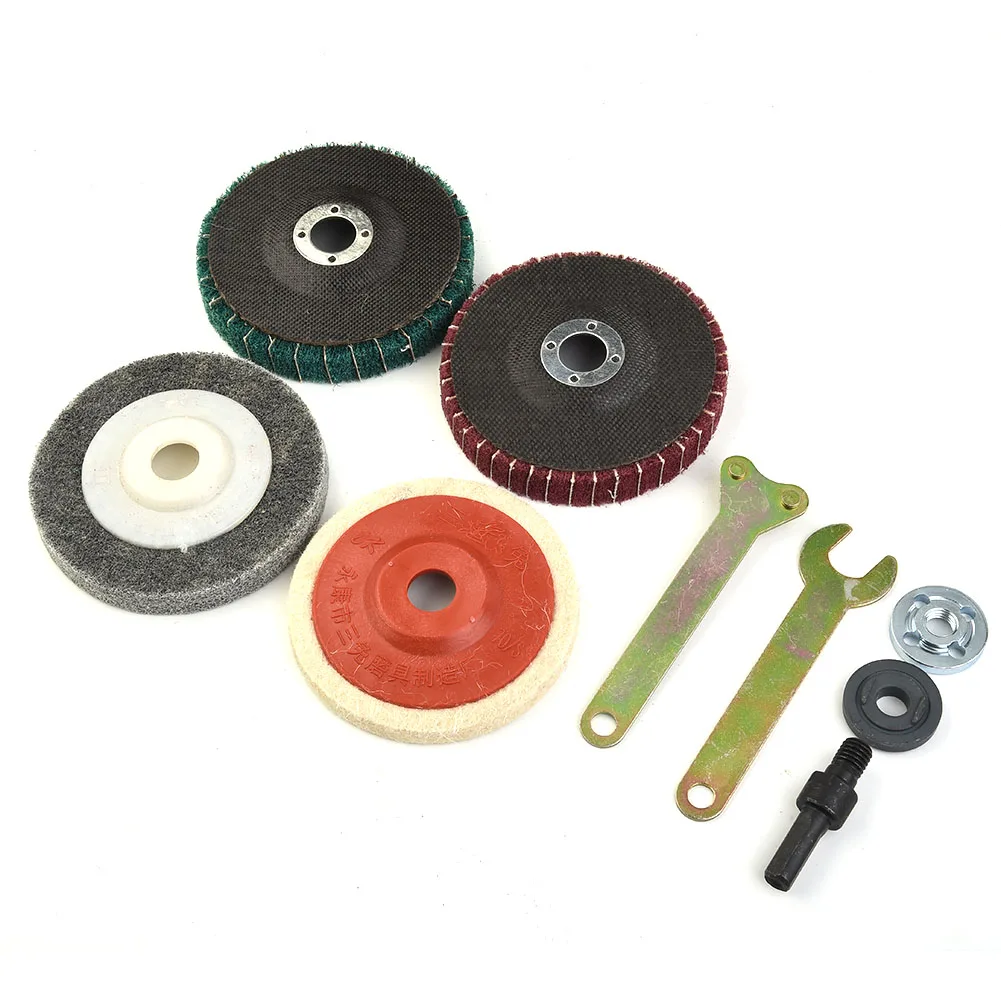 Grinder Flap Polishing Kit Disc Buffing Accessories Workshop Equipment Cloth Metal Wood Stainless Steel Plastic