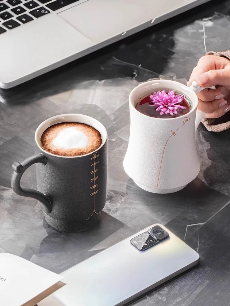 Becher Keramiktasse Paar großes Fassungsvermögen