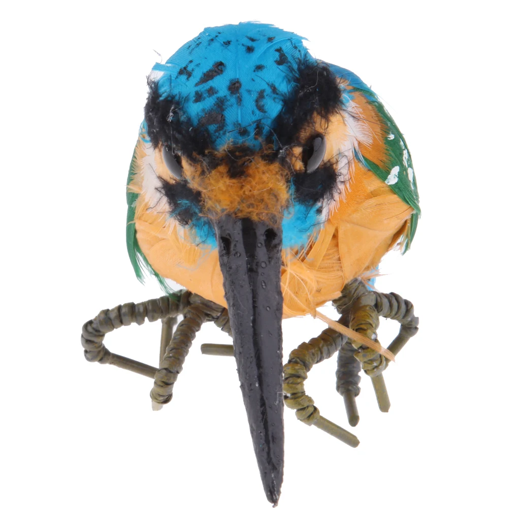 Kingfisher Bird Statuette Realistic Outdoor Figurine Decoration Sculpture Multicolor Statue for Decoration Birds