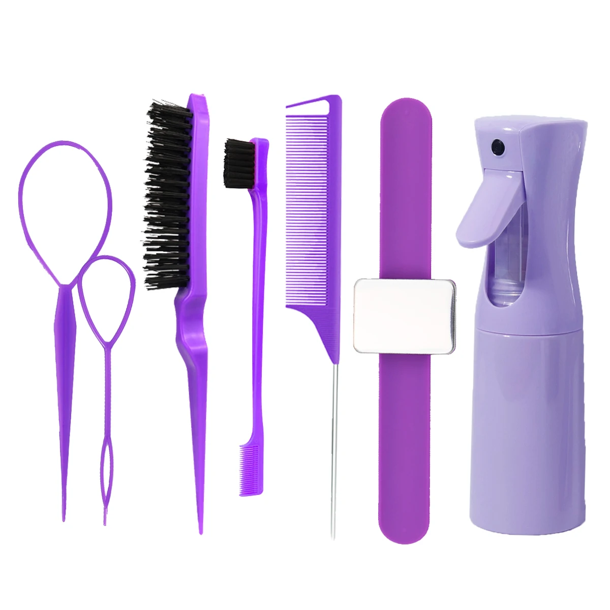 طقم أدوات صالون مكون من 7 قطع مع حزام معصم مغناطيسي وزجاجة رذاذ وحلقة جديلة الشعر ومشط خاص للشعر المستعار الحقيقي #3
