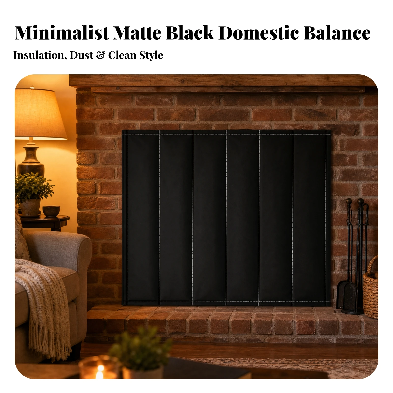Fireplace airflowBlocking Curtain Insulated Fireplace Draft Stopper with Hook-and-Loop Fasteners Easy to Install Long-Lasting