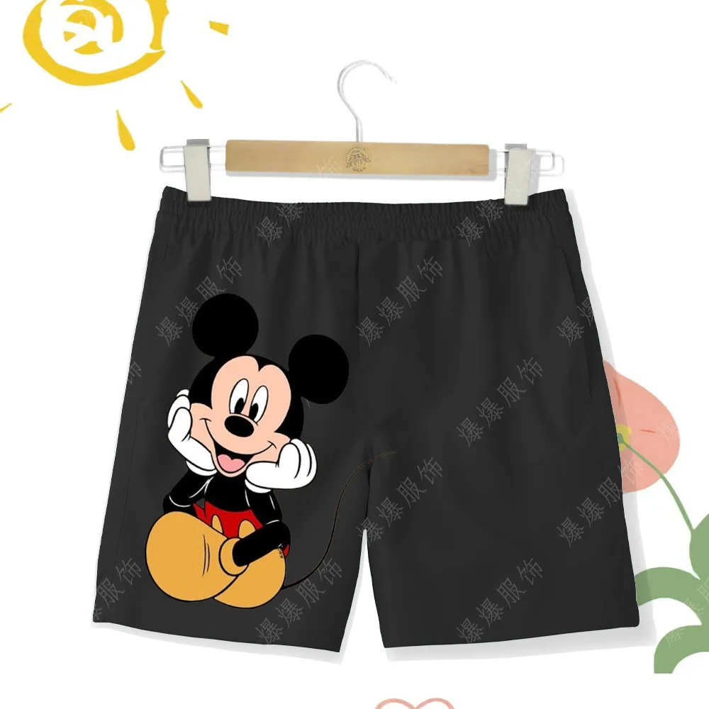 Kids Summer Comfortable casual pants Disney series naughty Mickey boy cartoon cute print shorts