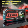 ポータブルカーバッテリージャンプスターターパック,12v 8250a,ジャンパーケーブル付き最大13lガスおよび16lデルエンジン用,pd65w,32000mahバッテリー 2