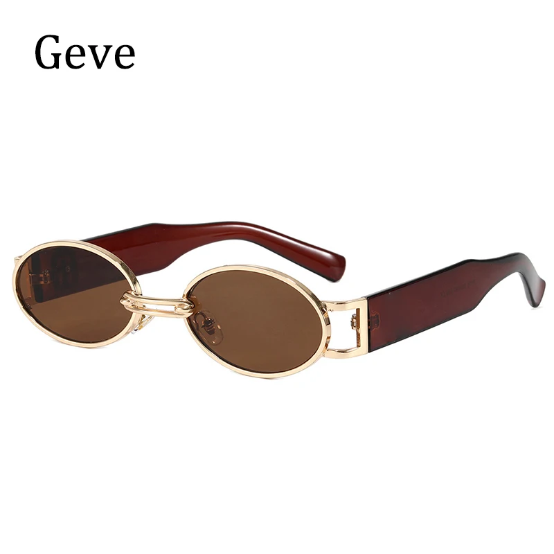 Neue Vintage ovale Sonnenbrille Frau ins kleine Retro Punk Sonnenbrille für Frauen Luxusmarke Designer UV400 Schutz