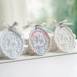 Carousel Tag Silicone Mold DIY Aromatherapy Gypsum Car Hanger Embossed Decoration Plaster Mold Homemade Valentine's Day Gift