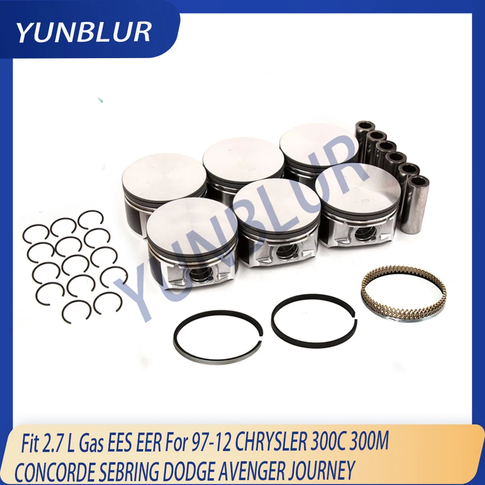 

STD 86mm Engine Piston & Rings Set Fit 2.7 L Gas EES EER For 97-12 CHRYSLER 300C 300M CONCORDE SEBRING DODGE AVENGER JOURNEY