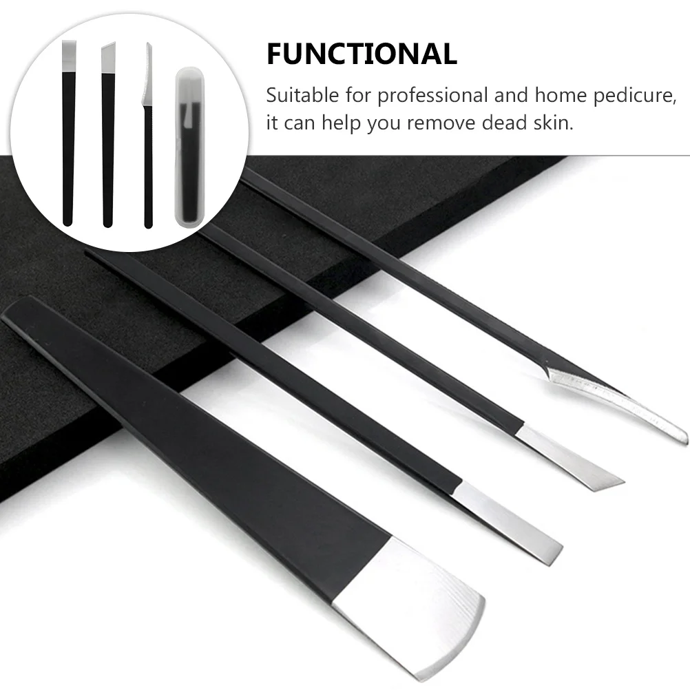 4 قطعة مجموعة تشذيب الأظافر باديكير قادين أظافر القدم القراص الملفات العناية بالقدم طقم هدايا دائم حقيبة التخزين العملية #3