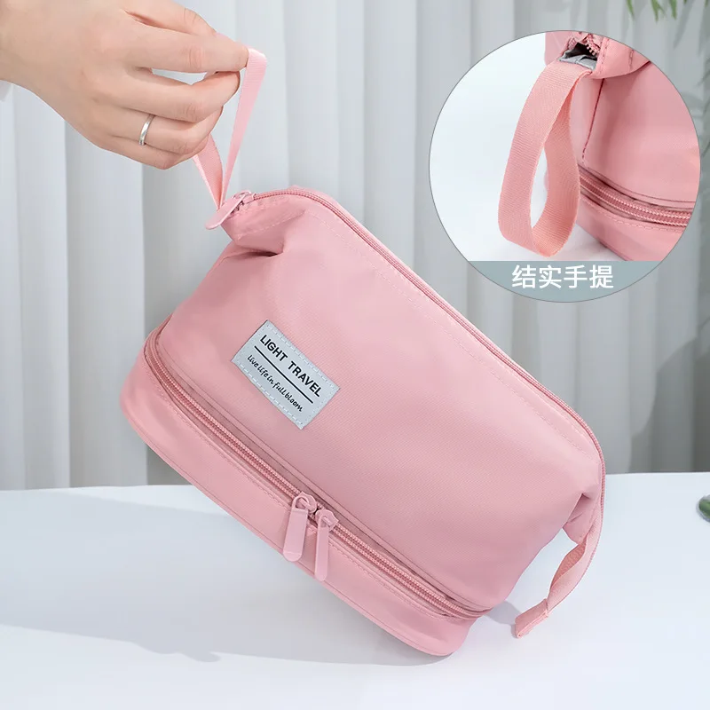 Large capacity cosmetic bag double layer  toiletry bag makeup organizer toiletry travel bag ​portable travel essentials