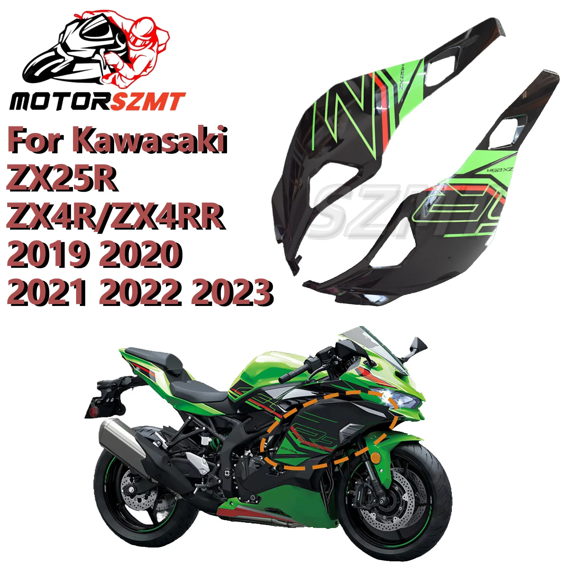 

ABS Motorcycle Full Fairing Kit for KAWASAKI Ninja ZX-4RR ZX-25R 2019-2023 with Side Fairing & Side Cover Bodywork