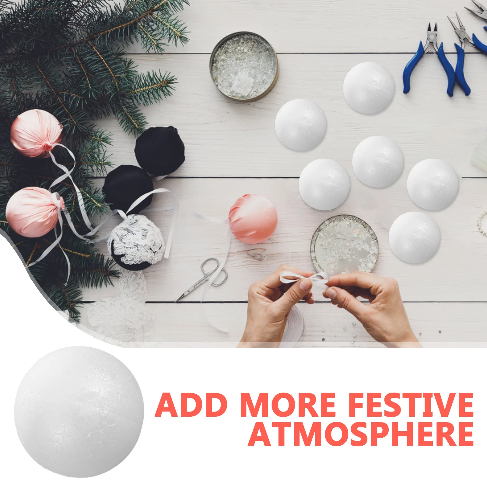 

36Pcs Christmas Foam Balls 6.3cm White Craft Ball for DIY Ornament Decoration Kids Painting Activity Holiday Party Decor