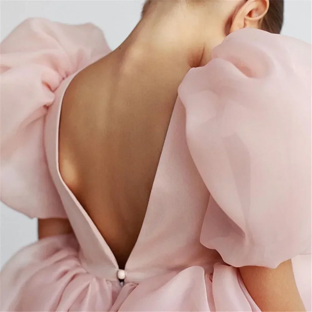 أزياء فتاة الأميرة خمر اللباس تول الطفل فيستدو منتفخ كم الوردي حفل زفاف عيد ميلاد توتو اللباس ملابس الطفل