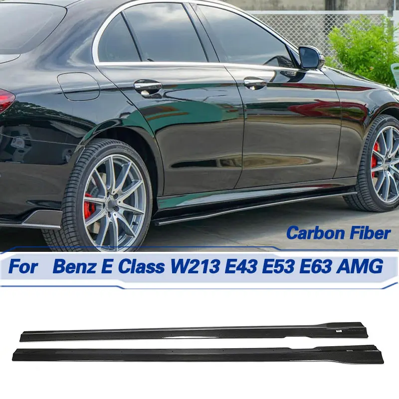 

Car Side Skirts Extensions Carbon Fiber for Mercedes Benz E Class W213 E43 E53 E63 AMG Sedan 2017-2022 Side Apron Lip Body Kits
