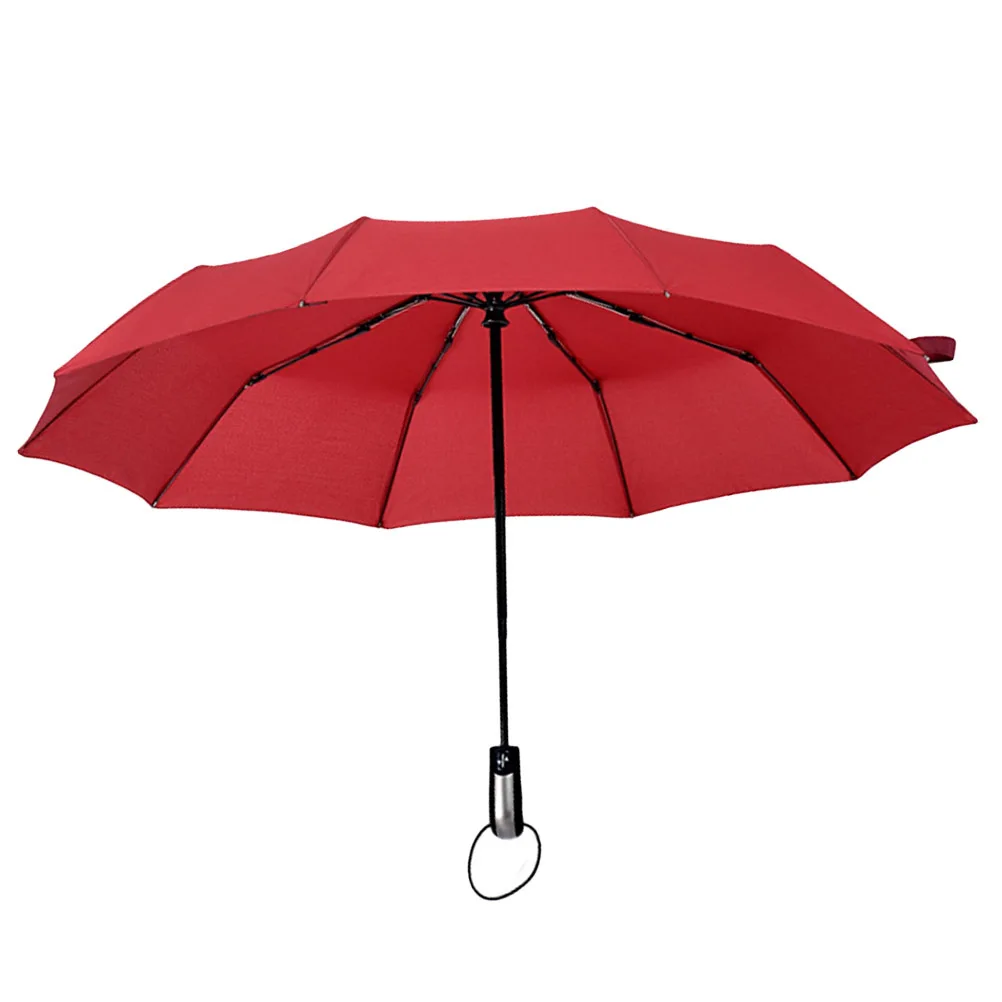 

Heavy Duty Double Person Umbrella 10 Rib Automatic Open Close Windproof Rain Sun Protection Large Travel Umbrella Red