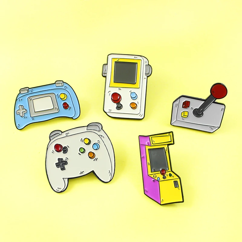 

Cute Play Game Handle controller Gameboy Brooches Retro Arcade Play Game Enamel Pins Lapel backpack badge Gifts brosch Bijoux