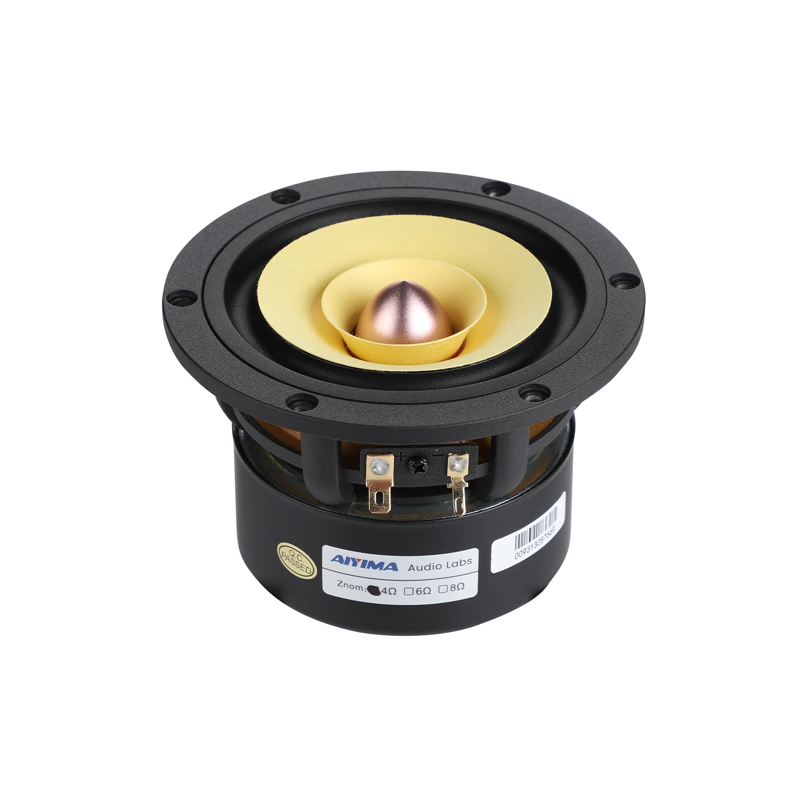 Aiyima ลำโพงเต็มช่วง4นิ้วจำนวน1ชิ้น, ลำโพงวูฟเฟอร์8โอห์ม25วัตต์ลำโพงเสียงทุ้มอะลูมิเนียมลำโพงโฮมเธียเตอร์