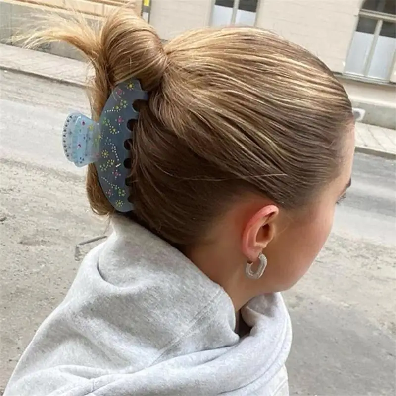 

652F Rhinestones Hair Claw Shark Clip Non-Slip Jaw Clip Strong Hair Clamps Women Gift