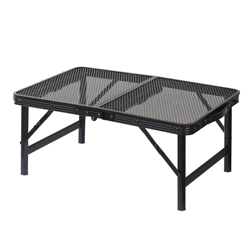 Składany stół Outdoor Camping Supplies Przenośna żelazna siatka Aluminiowy stop Piknik Grill Kawowy stół ogrodowy стол туристический