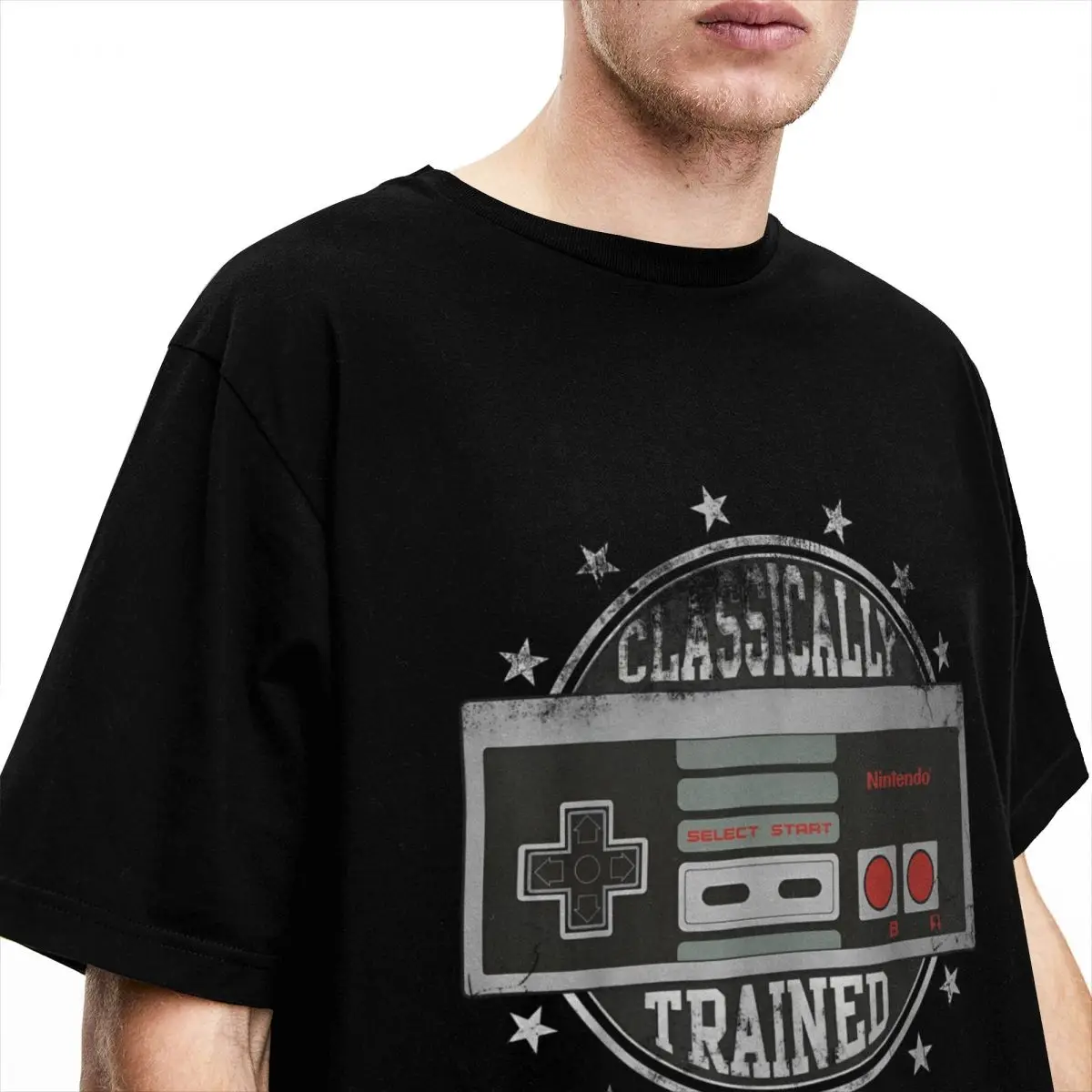 Nintendo NES Controller Classically Trained Graphic Men\'s T Shirts Retro Tee Shirt Video Game T-Shirt Cotton Plus Size Clothing