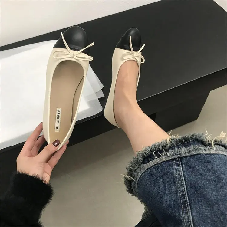 2024 Vlinderknoop Vrouwen Loafer Schoenen Mode Ondiepe Slip On Dames Comfort Zachte Zool Flats Lente Dames Comfort Schoenen