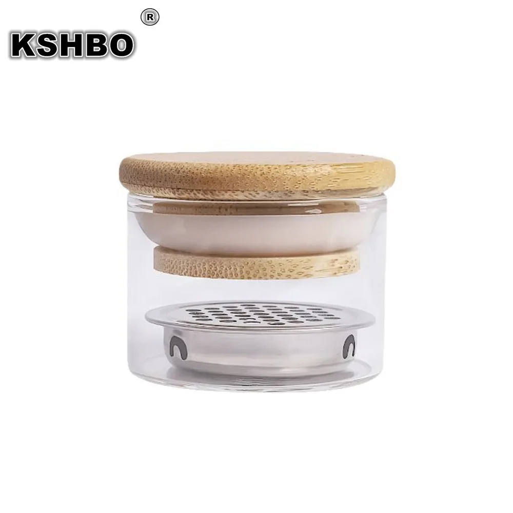 1PCS Crystal Glass Nail Brush Cleaner Cup with Stainless Steel Mesh Base Wash Pen Nail Drill Bits Cleaning Container for Salon