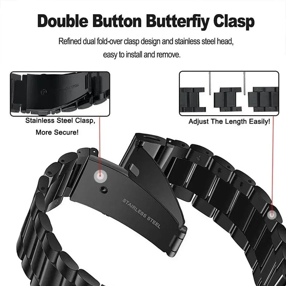 Quick Fit 26mm 22mm 20mm Metal Strap for Garmin Tactix 8 Fenix 8/E 7X 6X Stainless Steel Bracelet Enduro 3/2 Forerunner 970 965