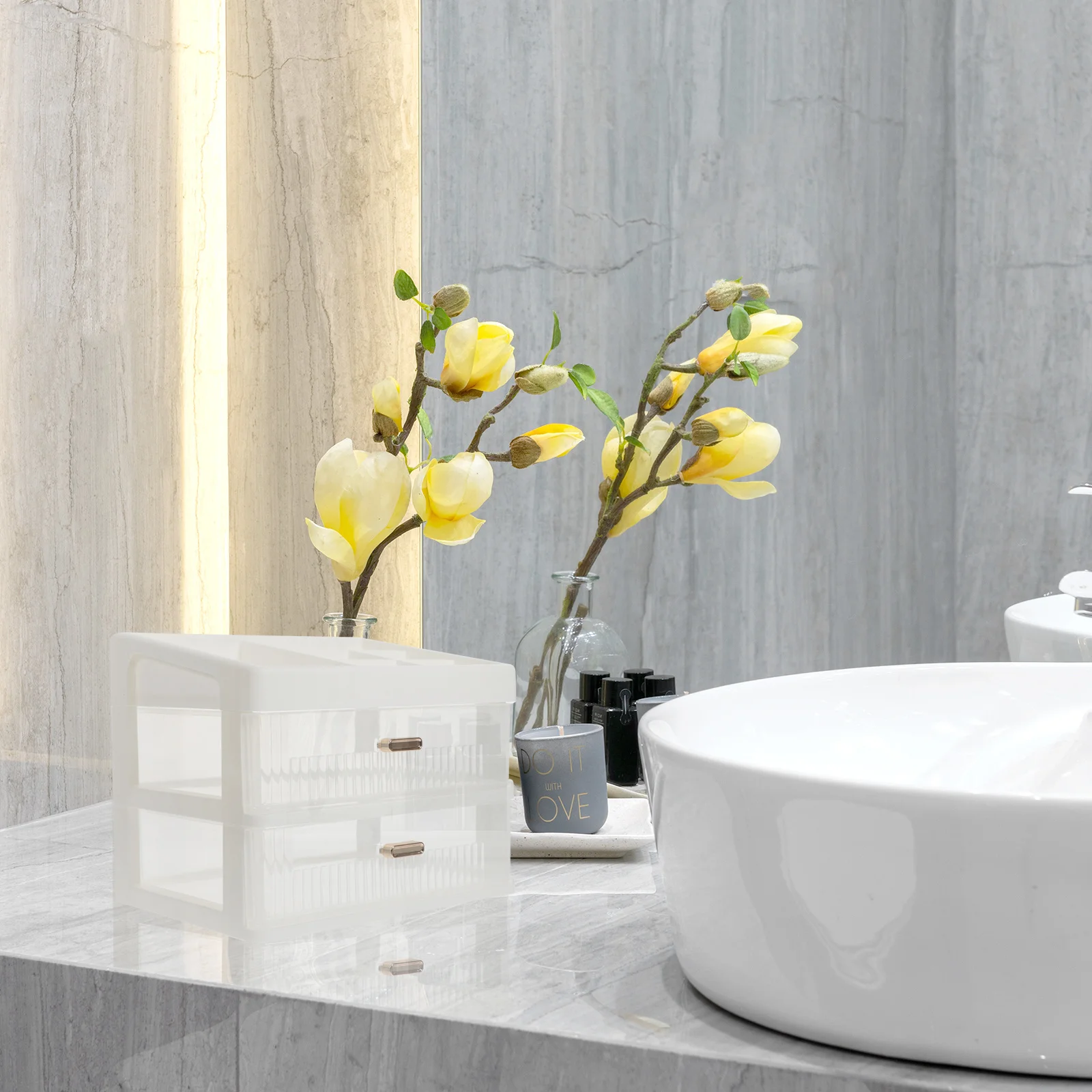 

Drawer Type Desktop Organizer Makeup Storage Case Suitable for Document Pens Notebooks Desktop Storage Boxes