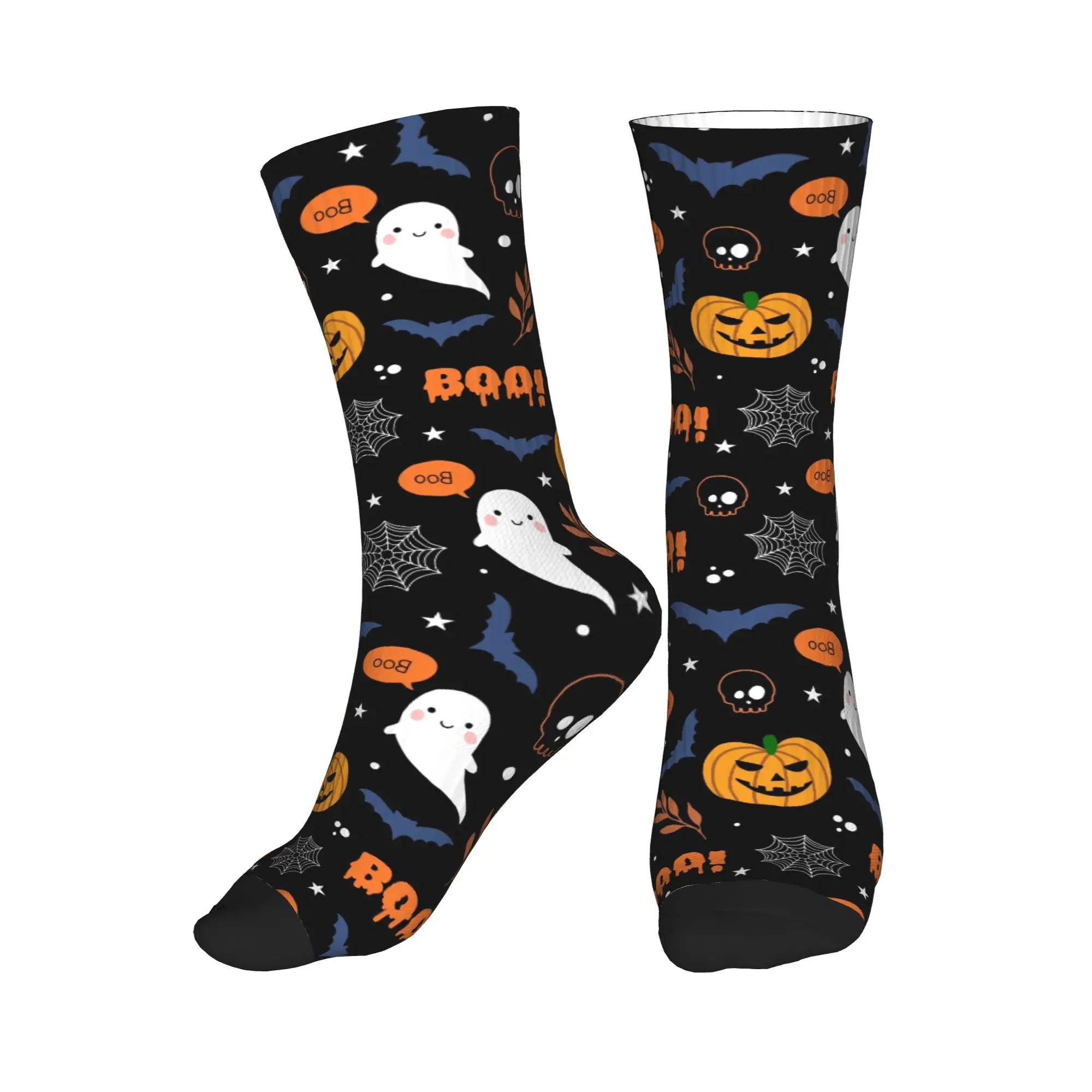 

Забавные теплые носки унисекс с рисунком тыквы, призрака и кошек на Хэллоуин