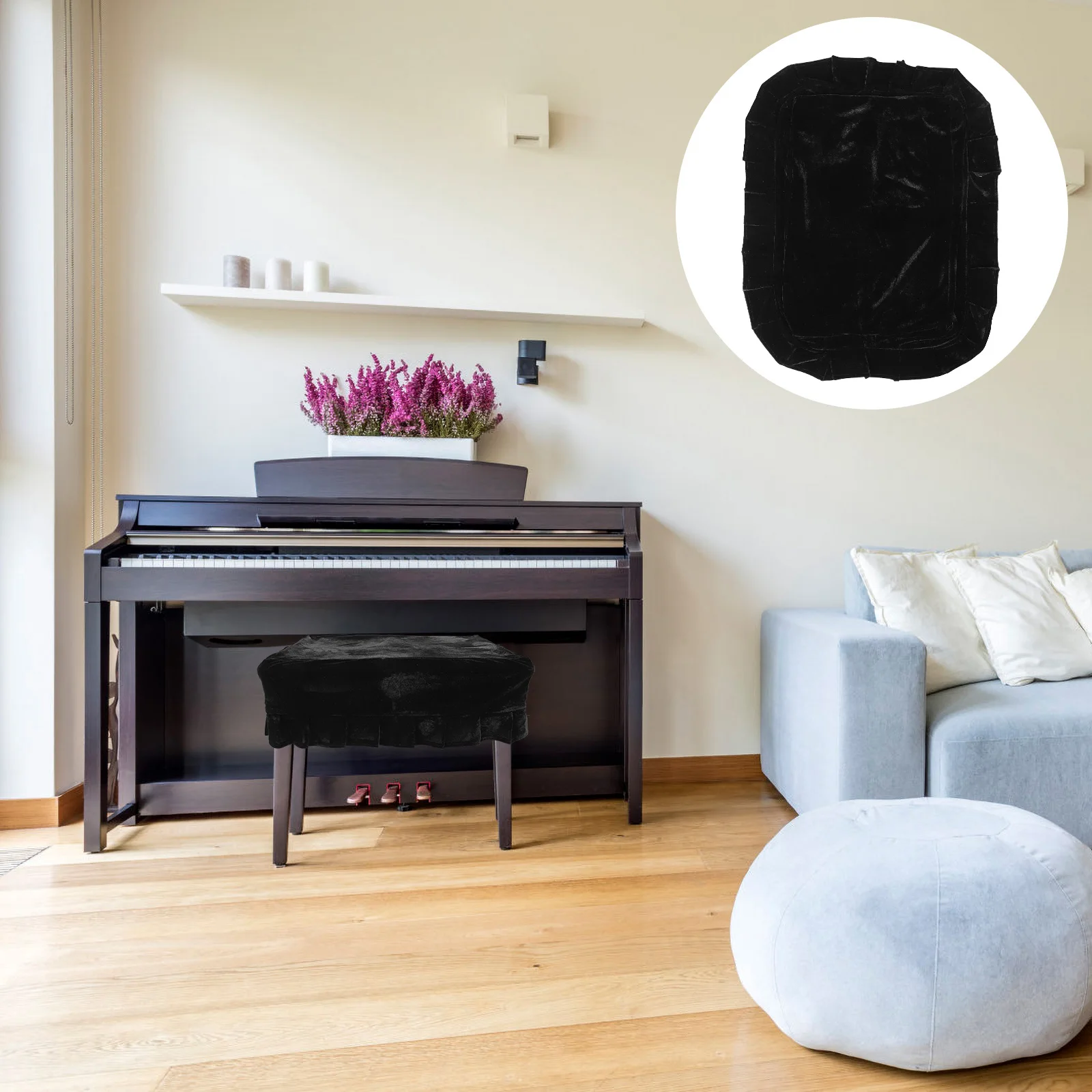 

Piano Stool Slipcovers Bench Seat Protector Electric Barstool Chair Computer Base