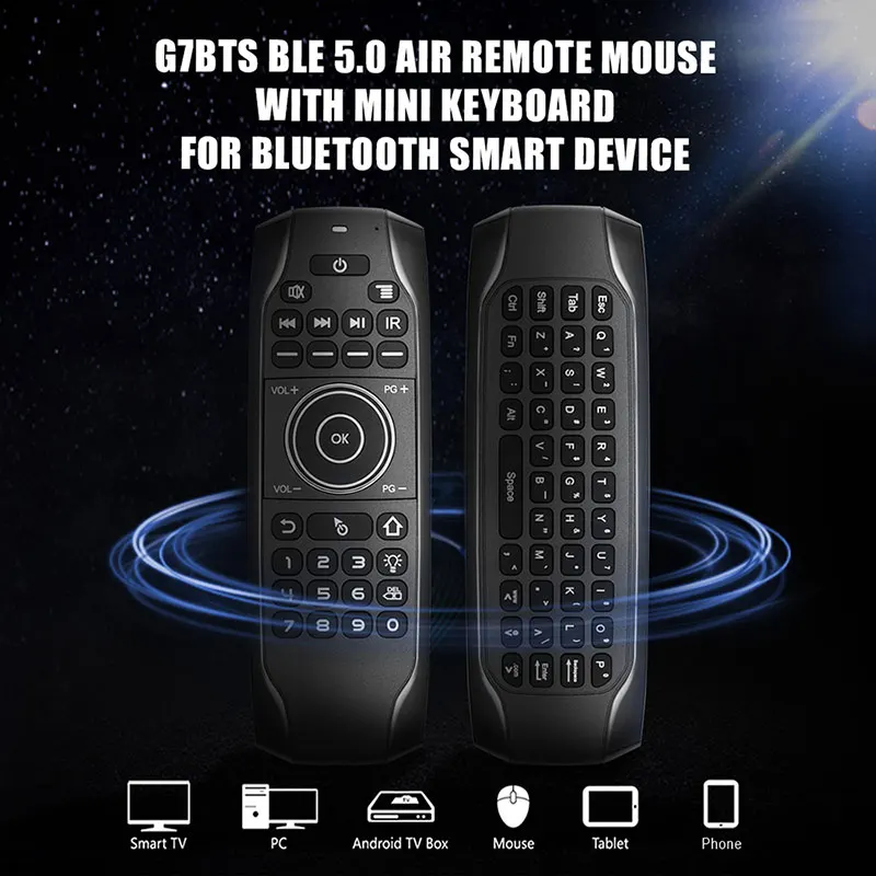 Giroscopio G7 BTS5.0 Air Mouse, Mini Teclado retroiluminado, inalámbrico, aprendizaje IR, Android, Smart TVBOX, Control remoto