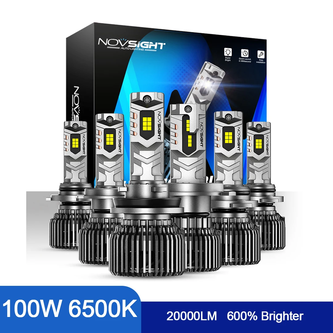 NOVSIGHT N75 H4 LED Headlight For Car H7 LED H11 9005 9006 9012 6500K 20000LM 100W 9-32V LED Auto Headlamp High Brightness Bulbs