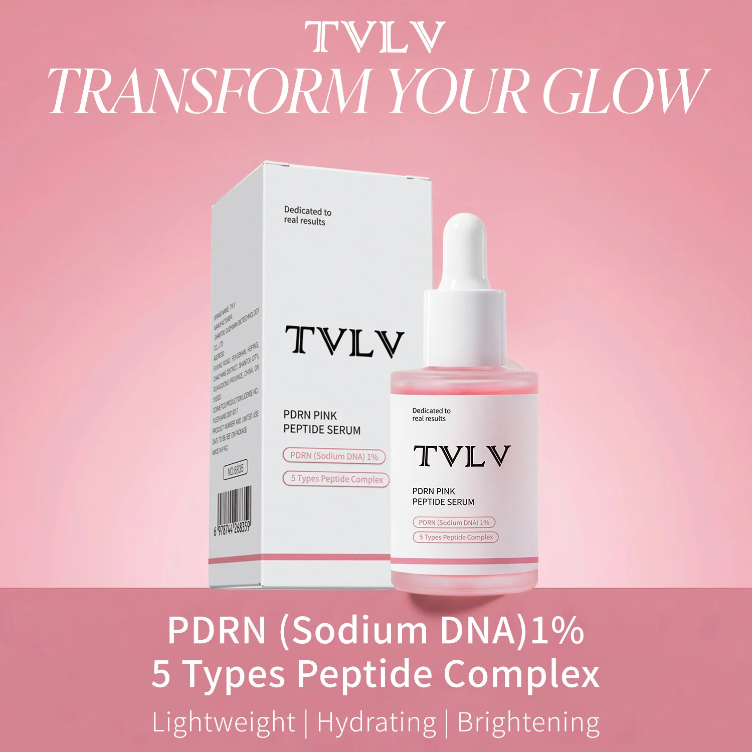 

Эссенция-ампула с коллагеном и пептидами TVLV Salmon Pink для увлажнения и питания кожи лица