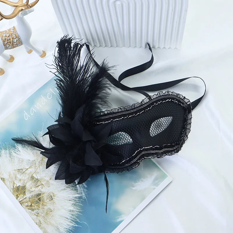 깃털 여성 가장 무도회 마스크 레이스 꽃 패션 반 얼굴 섹시한 할로윈 크리스마스 부활절 코스프레 파티 댄스 파티 화이트