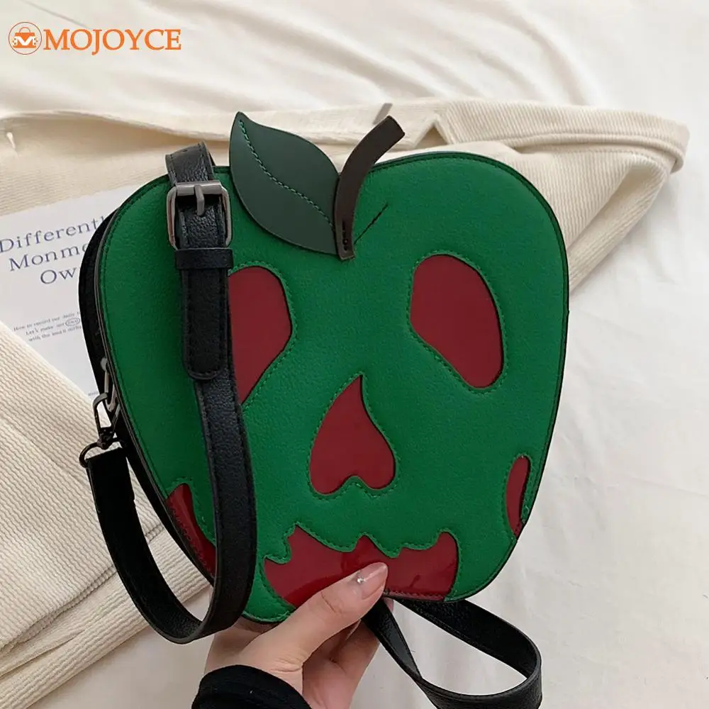 2024 New Halloween Skeleton Shoulder Bags Women's Bag Novelty Rotten Apple Purse PU Leather Zipper Handbag Ladies Crossbody Bags