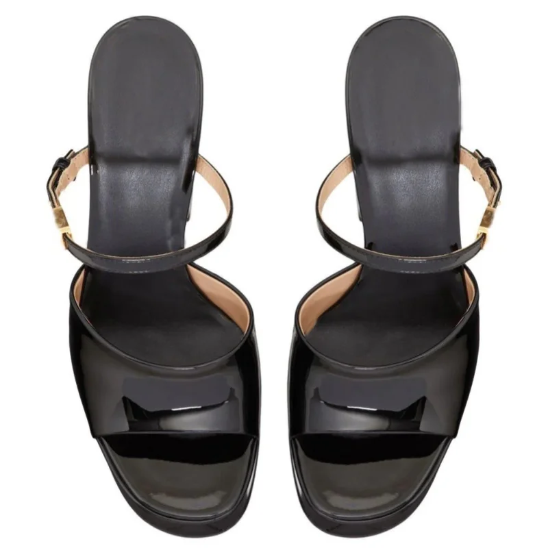 Plataforma altura crescente sandálias femininas dedo do pé redondo fivela de salto bruto femme bombas peep toe respirável festa ao ar livre sapatos senhora