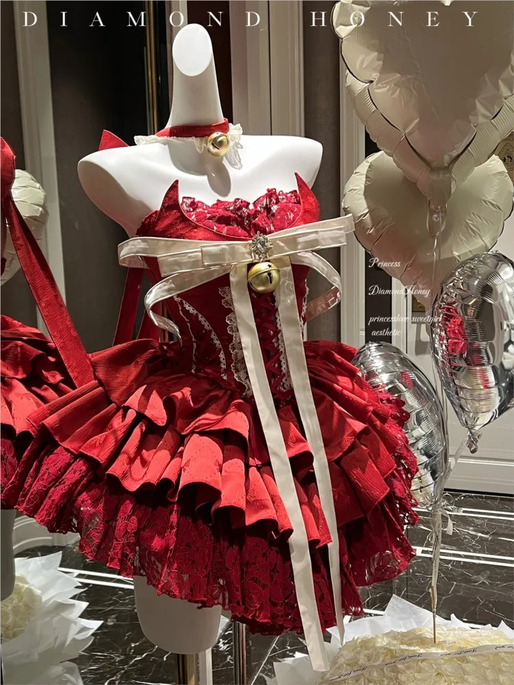 

New red ballet short dress