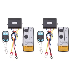 2pcs 50ft ATV SUV Winch Remote Receiver Automatic Winch Accessories KLS-205/2 New Wireless control for 12V truck winch Plastic