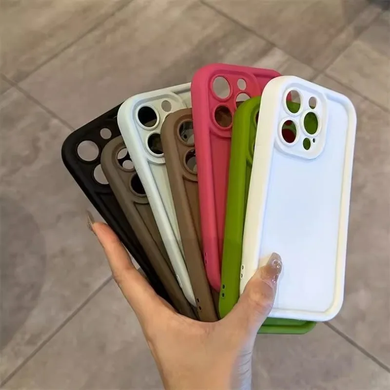 آيفون 17 الهواء 16 15 14 13 12 Mini 11 Pro Max Plus كاندي اللون جراب هاتف أنيق للصدمات غطاء ناعم سليم واقية