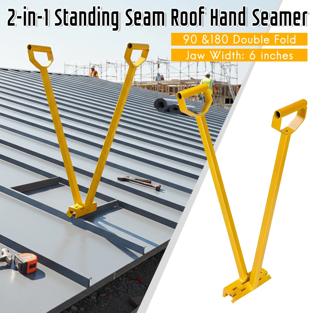 

Standing Seam Roof Hand Seamer 2 in 1 Double Fold Lock Color Steel Tile Manual Bite Plier Professional Roofing Tool for Roofers