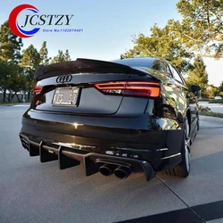 JCSTZY Spoiler Wing For Audi A3 S3 RS3 2014 - 2018 High Quality ABS Rear Roof Spoiler Trunk Lip Boot Cover Car Styling