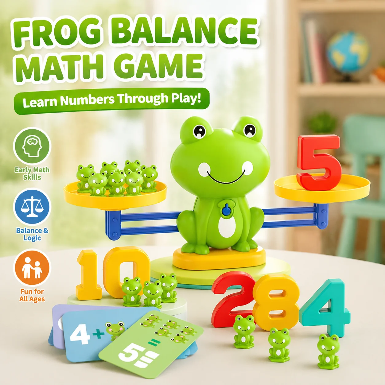 Board Game Education - Kurbağa Denge Terazisi Matematik Oyuncağı Eğitici