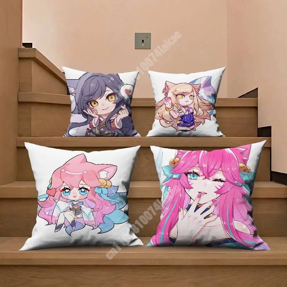 

A-Ahri Nine-Tailed Fox Faker Chovy Sofa Couch Pillow Cover Cushion Case Cozy Bedroom Accent Studio Furnishing