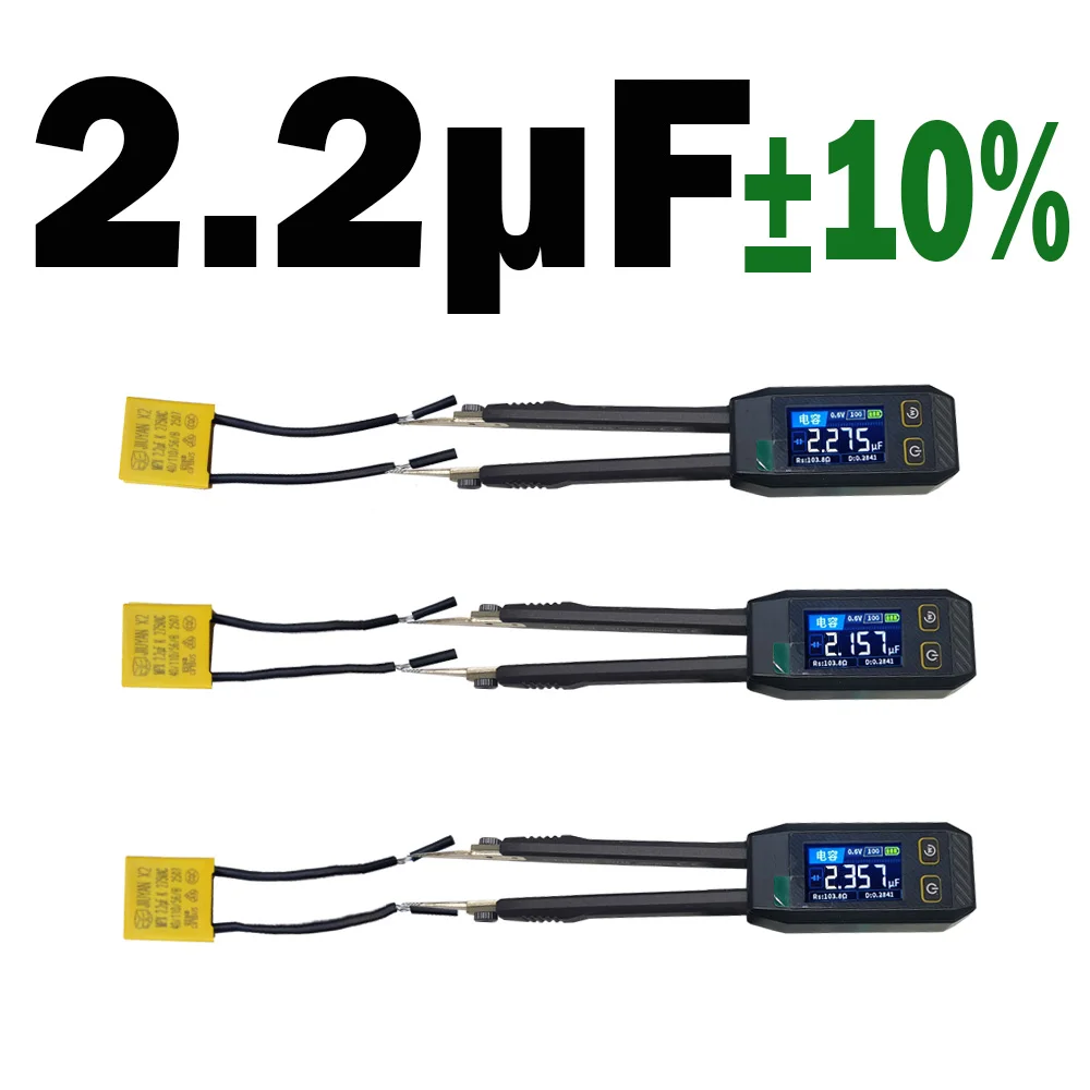 2.2uF Wifi Switch Capacitor X2 Safety Capacitor 275V AC with Leads 225K 2.2µF For Smart Home, LED Lighting, Power Adapter