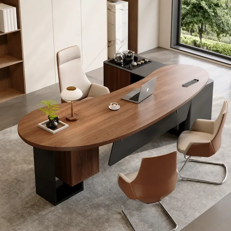 Solid Wood Boss Desk Modern Simple Office Table and Chair Combination Manager Desk Large Size