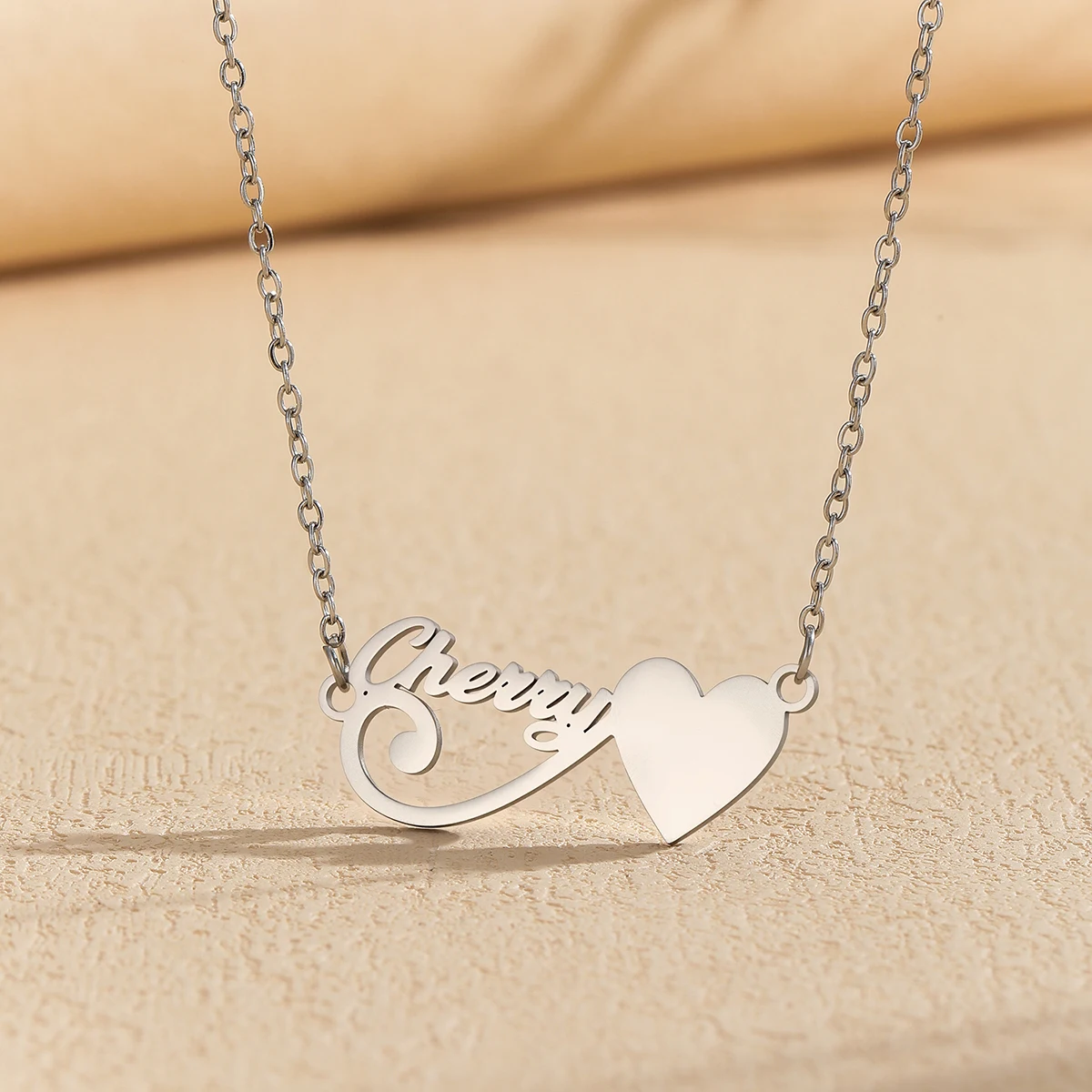 

Personalized Custom Name Necklace for Women Stainless Steel Infinity Heart Pendant Link Chain Birthday Jewelry Gift