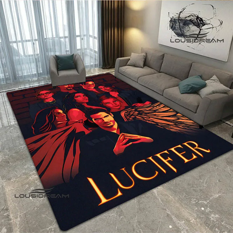 Lucifer movie printed carpet living room bedroom carpet bedroom decor non-slip door mat photography props birthday gift