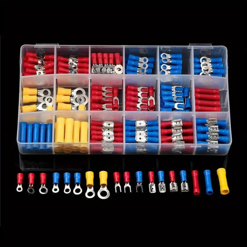 280pcs Crimp Wire Terminal, Assorted Insulated Cable Connector Electrical Wire Crimping Butting Auto Parts Kit Combination Box