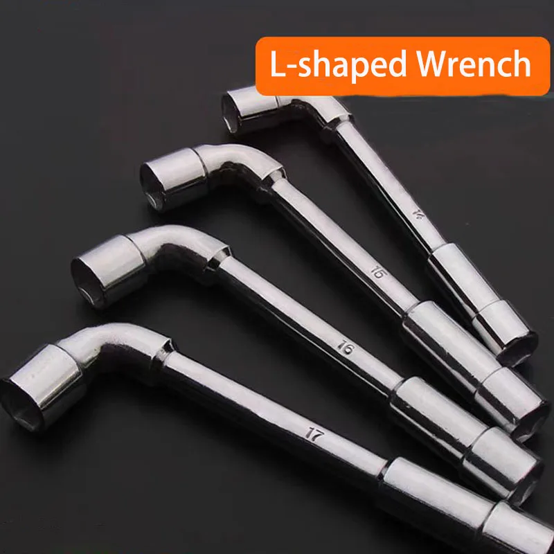 Hardware Tools - Mirror Perforated Wrench - L-shaped Elbow Socket Wrench -7-shaped Milling Mouth Manual Pipe Wrench